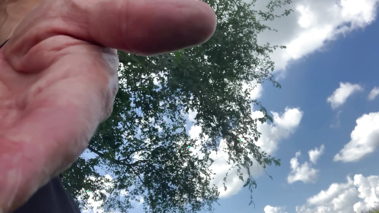 Outdoor cock pre cum and hot piss