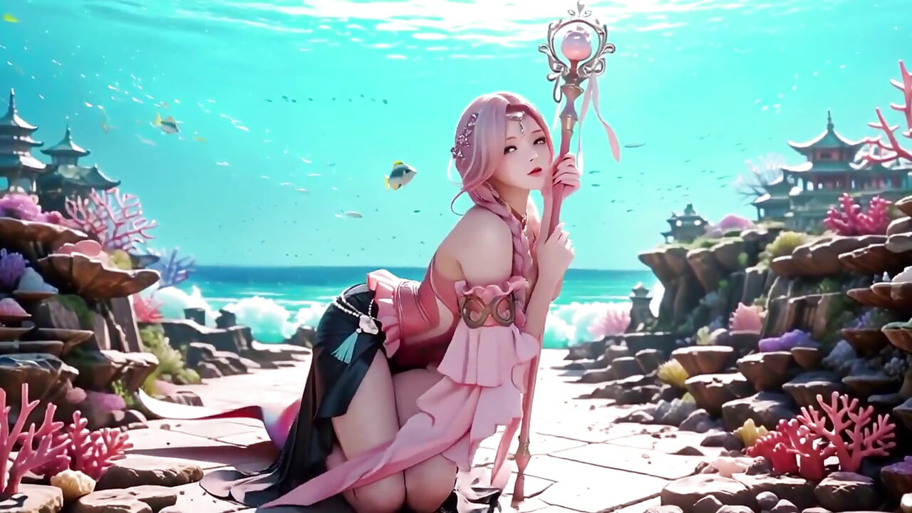 Pink Mermaid Queen! Private Gaze in the Underwater Palace, From Deep Sea Dreams to Beach Climax.
