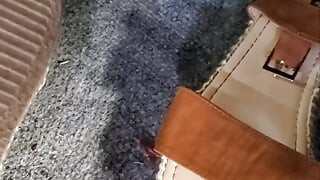 mechanic found college student wedge heels in  van