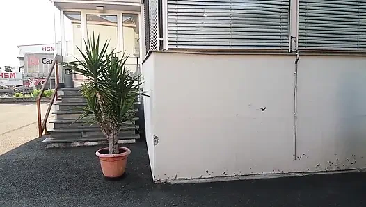 Granny Walking Outside in Black Leggins