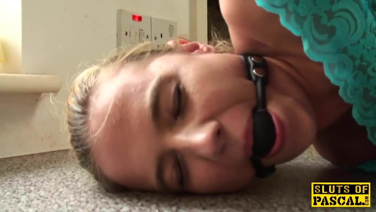 Throatfucked UK slut doggystyled by maledom