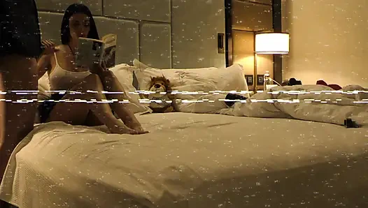 Big tits big ass hot brunette babe in short uniform skirt gives an incredibly slow edging handjob by cock teasing