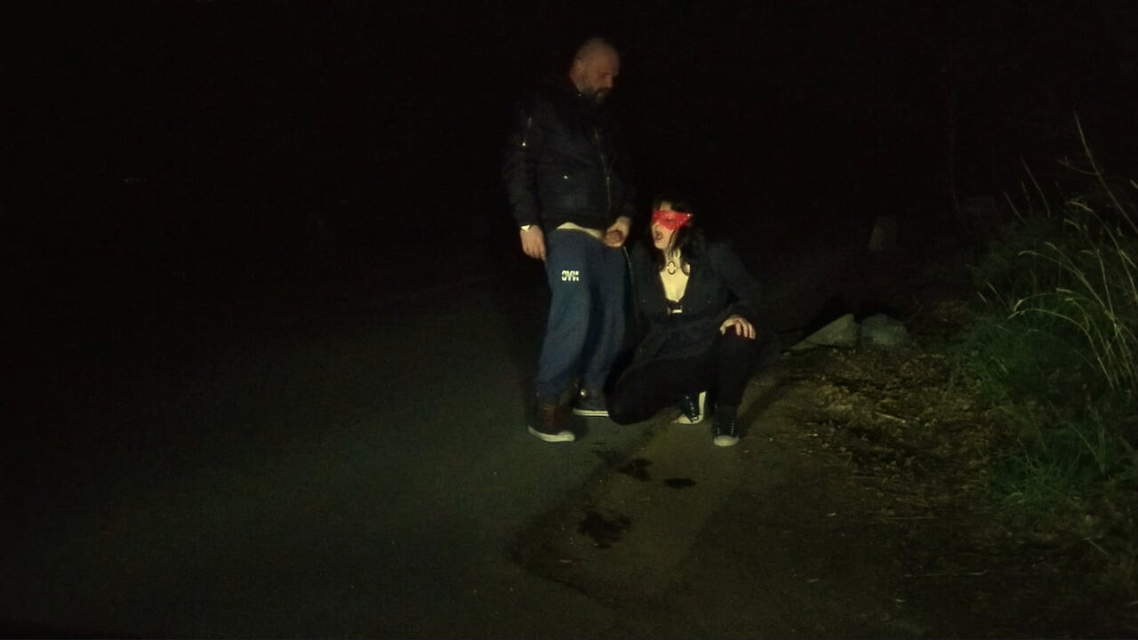 Urination on wife's face outdoors golden shower