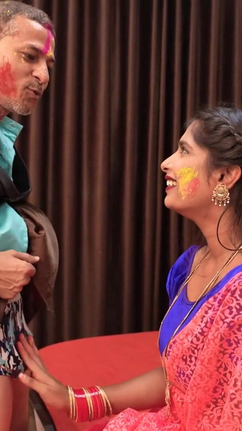 Indian father fucks son's wife holi special video hardcore sex deep thorat | Clip 1