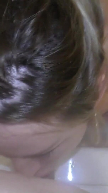 Stunning moment from "GERMAN MOM MANU SEDUCED TO POV BLOWJOB IN BATH BY STEPSON"