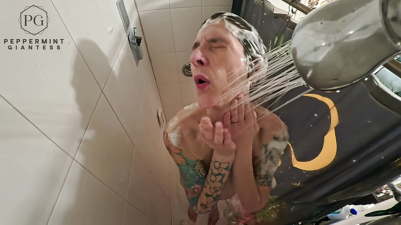 6.7 Tall Amazon Shower Routine POV Overhead Giantess Goddess
