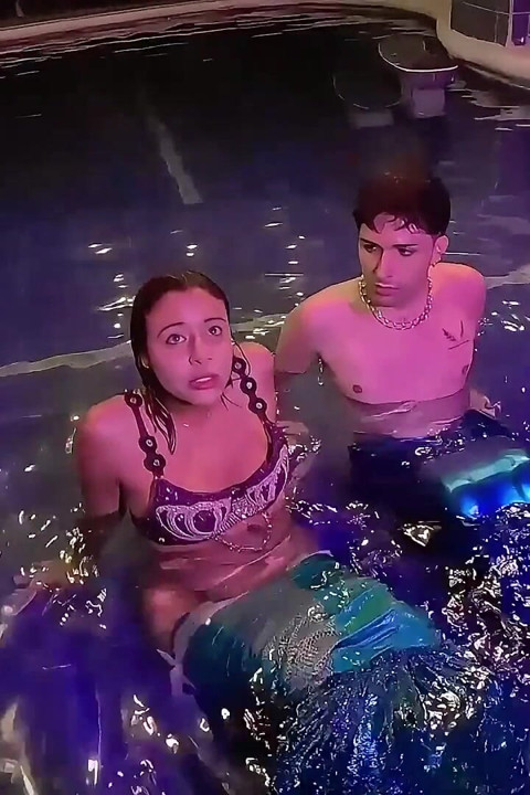 Merman Eats His Mermaid Friend's Pussy, and Then She Gets All His Cum Out