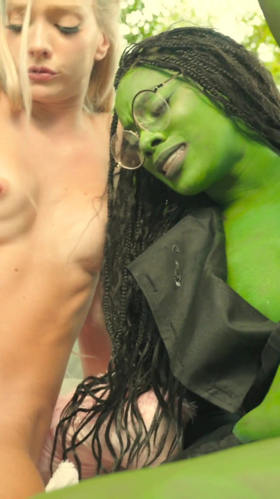 Ana Foxxx Fucks Kenna James with a Giant Green Dildo and They Cum Together, Wicked Porn Cosplay Parody