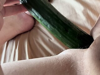 Having fun with a cucumber