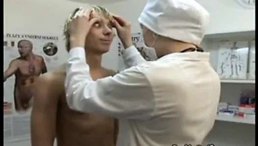 Boy Medical Exam for Shy Blond Student