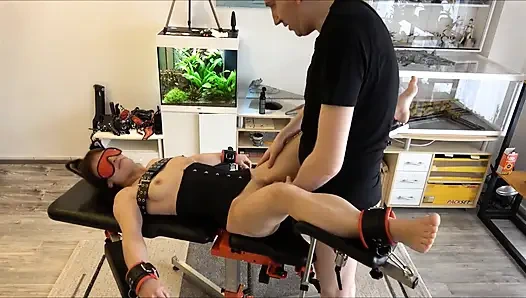 Slave used on the gyno chair. Part 2