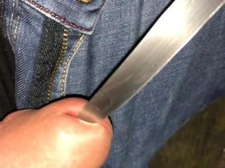Just4YouAndMe:  Kitchenknife inserted into my dick