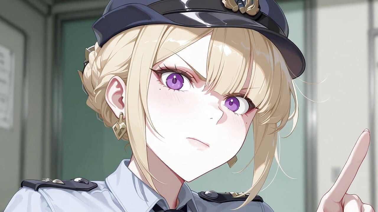 Oficial inspeciona evidências de grandes dimensões . Evelyn Chevalier Hentai Cosplay