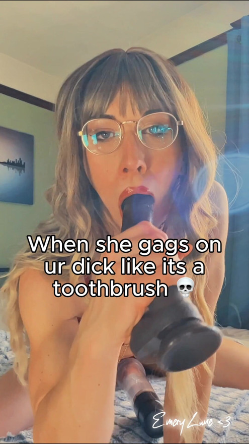 When she gags on ur dick like a toothbrush. Watch the full JOI on Faphouse!