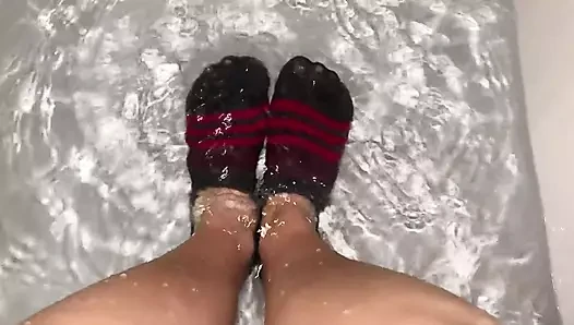 Wet Sock Fetish in Athletic Socks