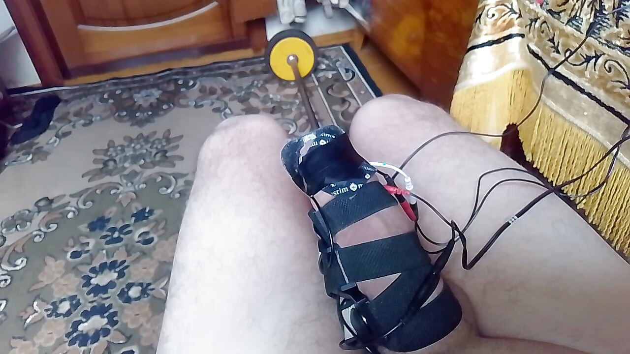 Very huge electro cum. Very powerful cum. Two electro stim sex toys.