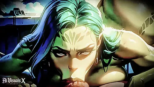 Kompilasi orc elf alien fantasi sepong kontol & ngentot toket - bokep animasi (ai generated)