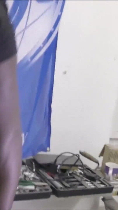 Jaw-dropping moment from "Huge Cock Black Seduce two MILF to Fuck in Garage FFM 3some"