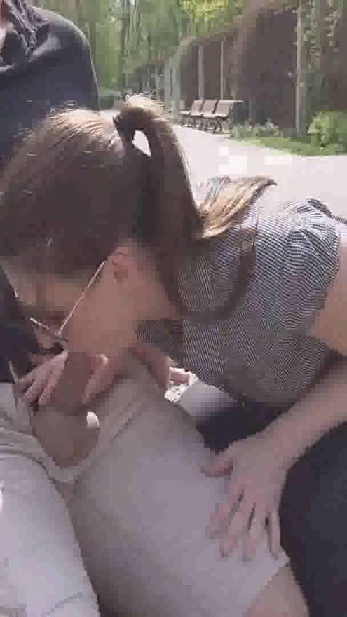 Fuck Slut gives Blowjob in the Park | Clip 1