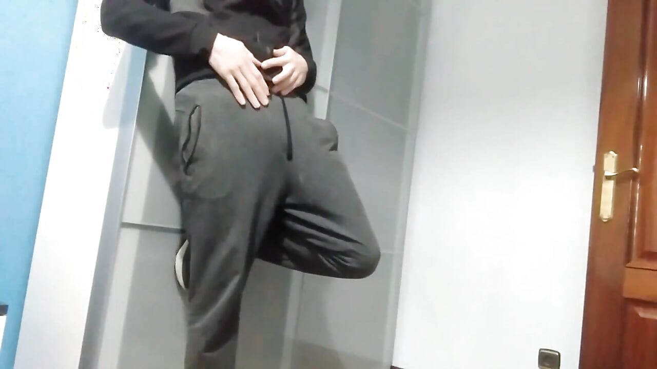 I Show You My Hard Banana Inside My Pants and I Masturbate in My Friend's Bedroom