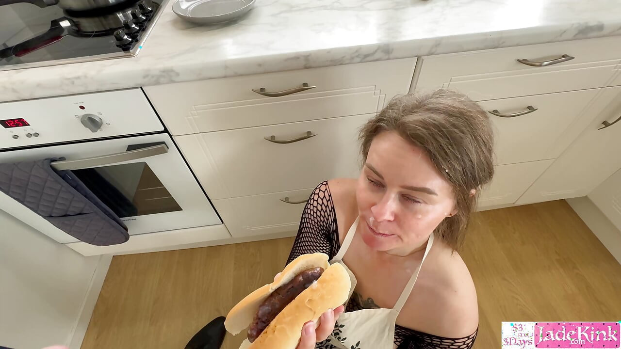 Cumming on her food - Submissive girlfriend made to eat food with cum