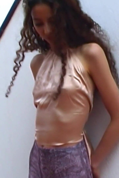 Safia the Beautiful Skinny Arab Teen Safia in Leggings on the Terrace