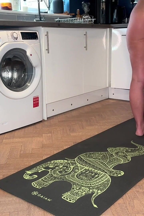 Nude Kitchen Yoga with View of My Perfect Ass