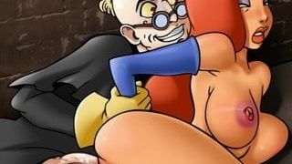 Des héros de dessins animés célèbres font du porno