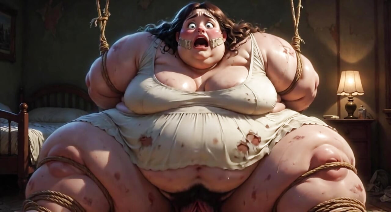 Virgin Fat SSBBW Bound - przestraszona i błaga o kutasa w jej owłosionej cipce
