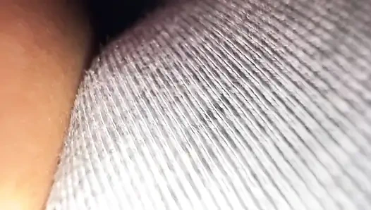 Young girl long nails mastrurbation under the sheet