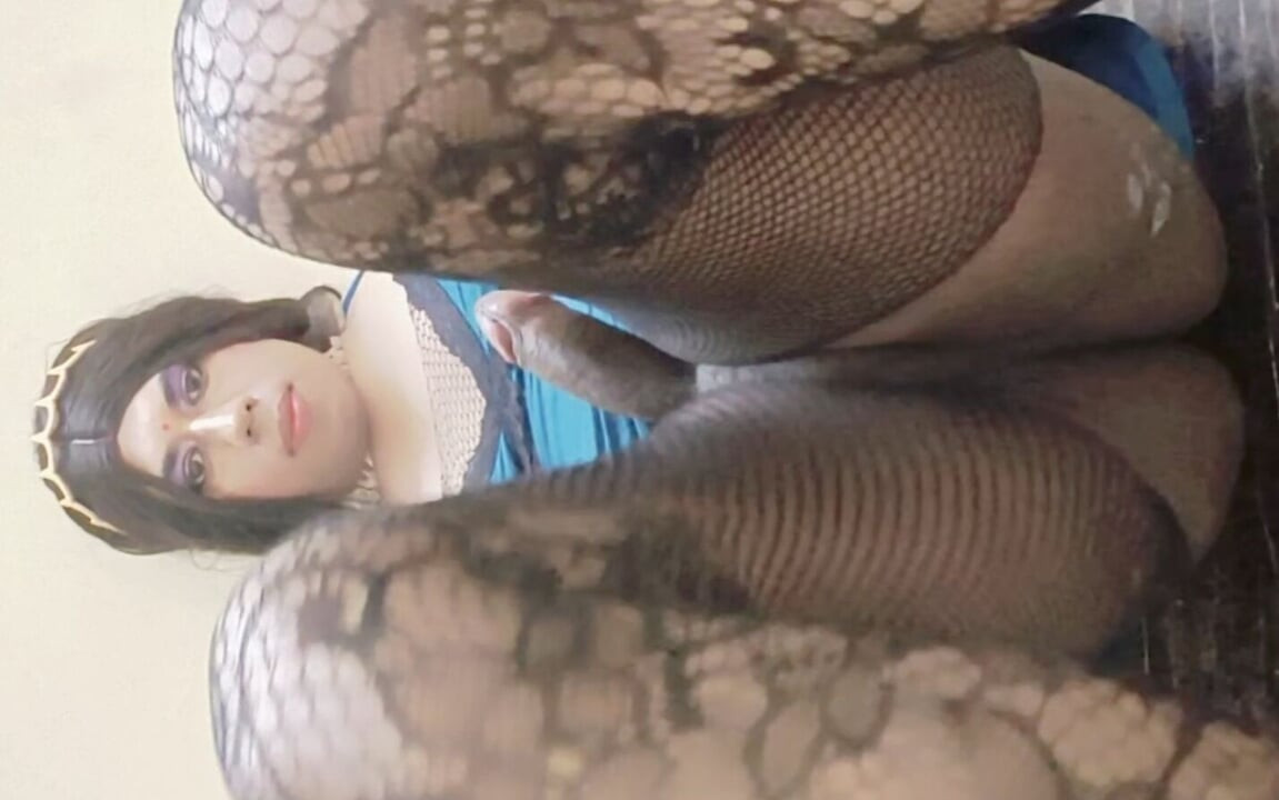 Desi Sissy Goddess Playing with Her Huge Cock and Riding Huge Bottle Gourd