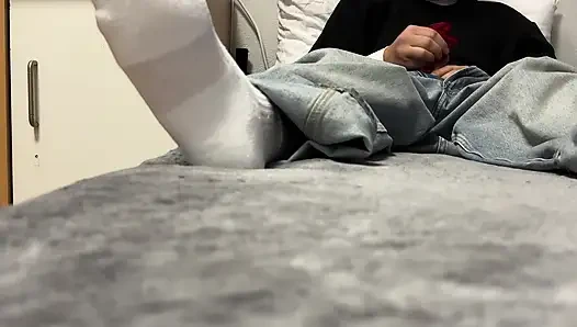 Stepmom wanted to see me rummaging through her things, but she saw me cum on her panties