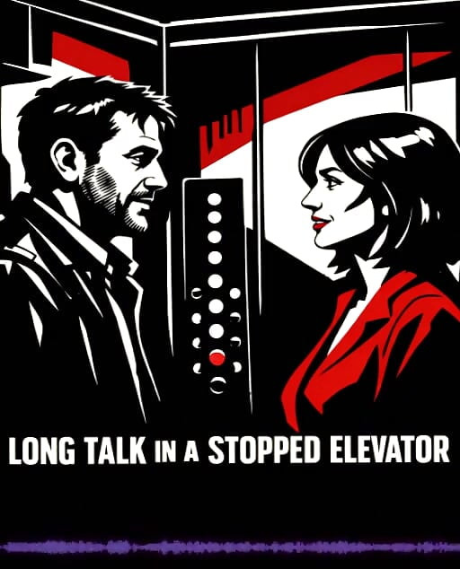 Lang snak i en stoppet elevator - intim M4F-lyd