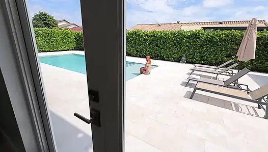 Memek sempit abby si cewek hot rambut oranye lagi asik ngentot memek sempitnya sampai menganga lebar