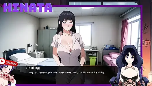 I spy on HINATA while she EXERCISES in the HOSPITAL with a gown and bathrobe, everything is transparent