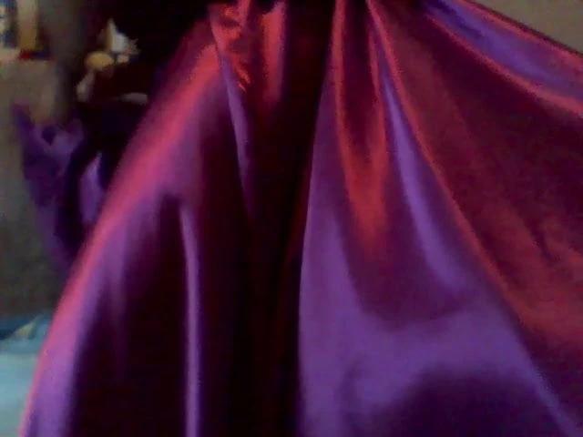 Wanking and cumshot in long satin skirt