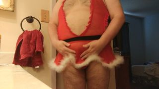 Stripping out of Christmas outfit in July