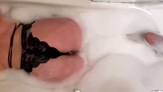Big tits shemale bathtub masturbation