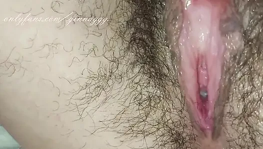Wet Hairy Pussy Masturbating with Vibrator Close up Amateur Russian Model MILF Ginnagg