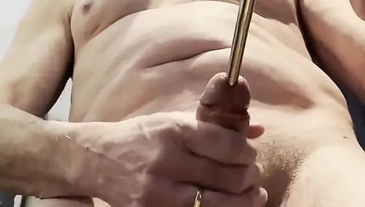 Verbal Stepdaddy Sounding His Fat Cock Shooting Cum