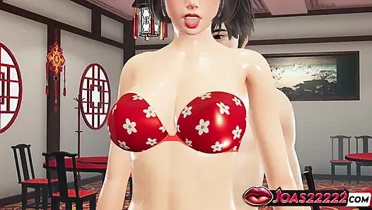Nasses japanisches mädchen ishimaru Maki in Nylonstrümpfen 3D hentai stehende doggystyle Fick für ihre nasse enge muschi und POV anal