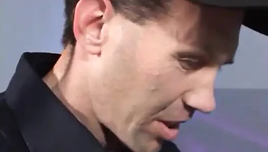 Submissive slut blowing police officers dick while in cage