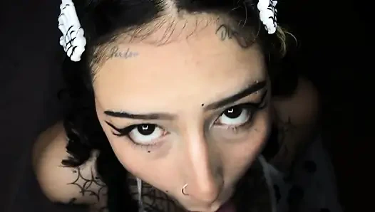 Colombian goth bitch is the best blowjob