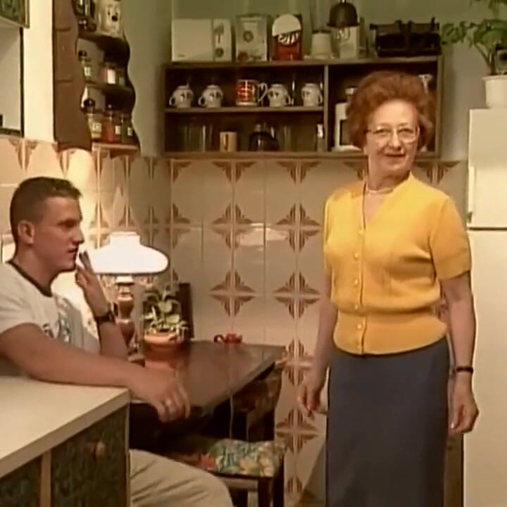 Granny hairy pussy fucking in the kitchen