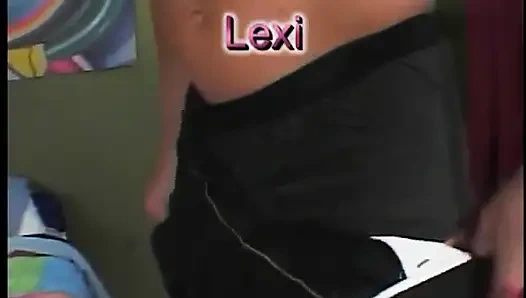 Brunette slut riding cock in colourful room