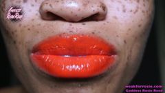 Goddess Rosie Reed Lipstick Fetish Shiny Tease Ebony Lips