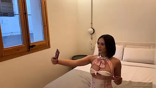 Angel Face with Huge Tits Gives Me a Handjob with Her Tits and Then I Fuck Her Hard POV Ewe Sweet