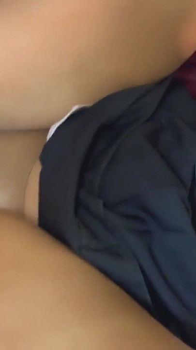 POV fuck Thai Asian student uniform 18 years old, pull long cock then cum on her blue skirt | Clip 1