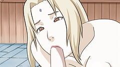 Naruto Tsunade krijgt sperma in haar mond (Hentai)