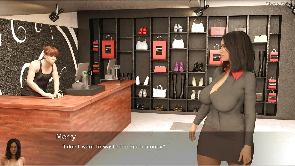 Project Hotwife - Gameplay - Roleplay - Shop Clerk Shows Cloths to Hotwife